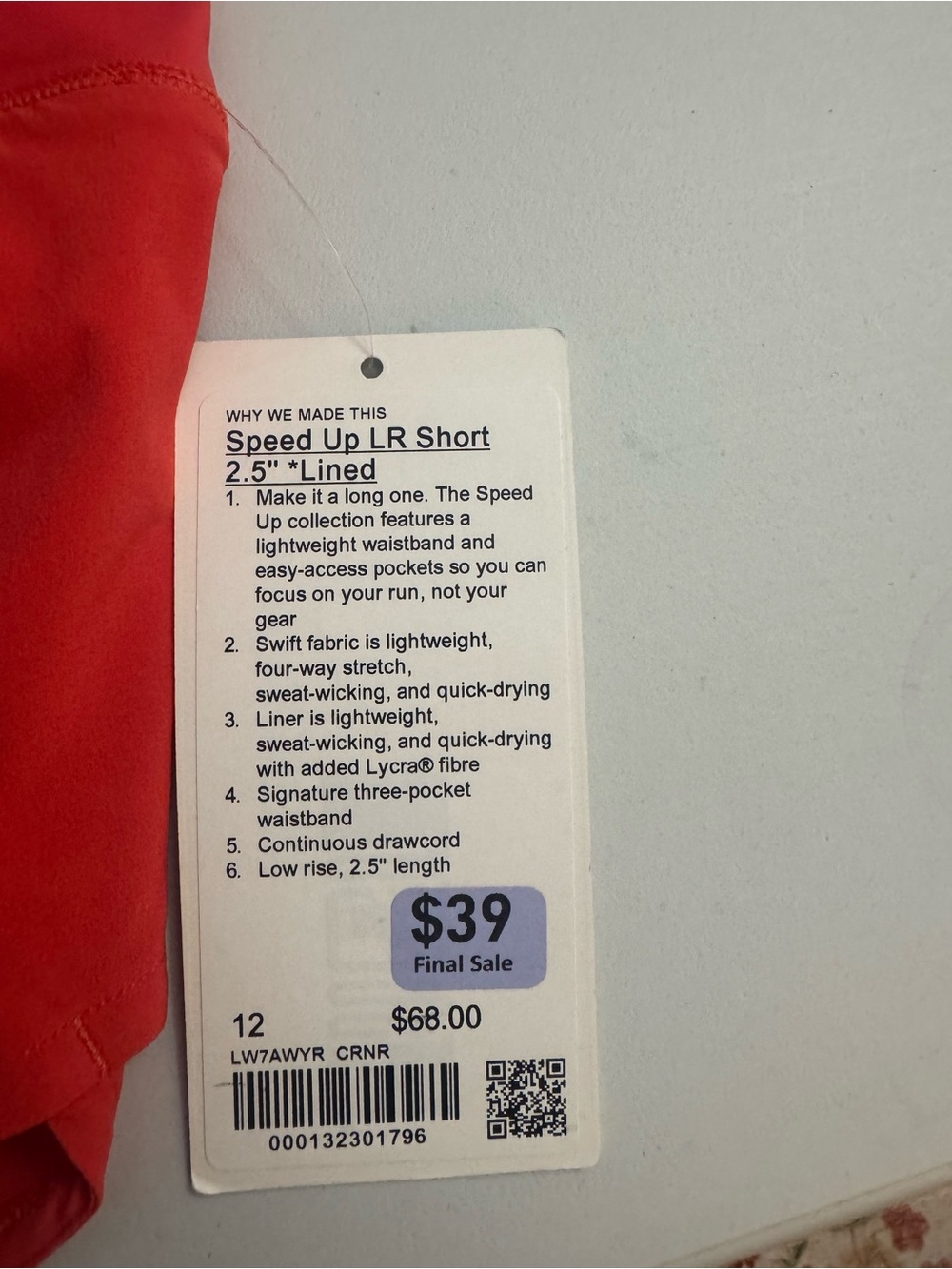 lululemon athletica Red Women’s Athletic Shorts - Picture 2 of 6